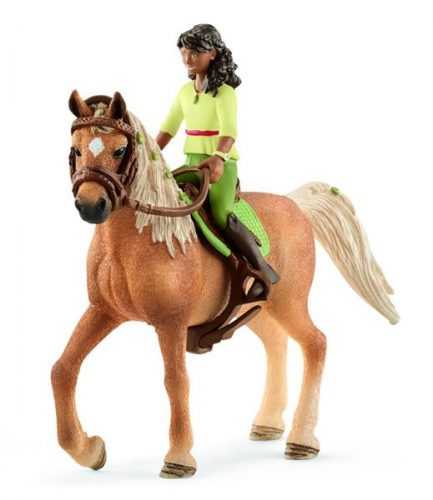 Schleich 42517 Černovláska Sarah a kůň Mystery