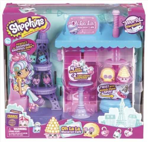 Shopkins Herní set s Eiffelovou věží a stánkem - mix druhů