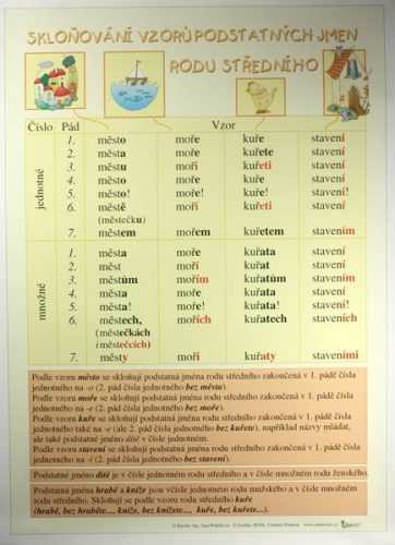 Skloňování vzorů podstatných jmen rodu středního /70×100/ - 70×100
