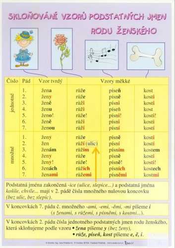 Skloňování vzorů podstatných jmen rodu ženského/ Skloňování vzorů podstatných jmen rodu středního