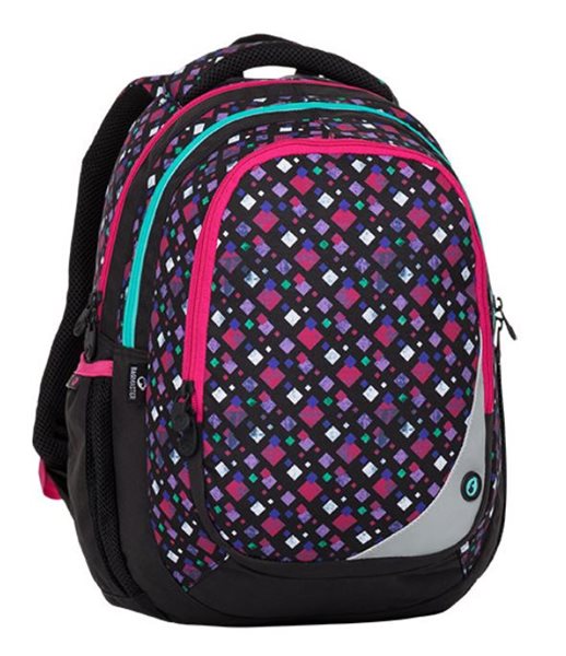 Školní batoh Bagmaster - MAXVELL 8 A BLACK/PINK/GREEN