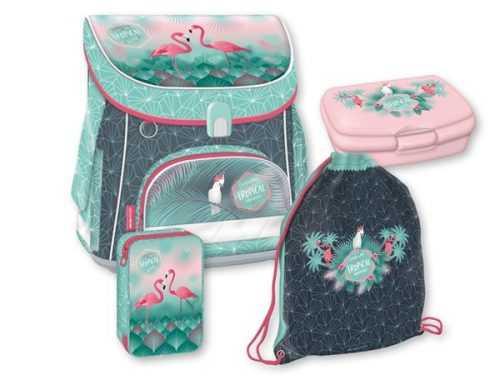 Školní set Ars Una - Pink Flamingo (aktovka + penál + sáček na cvičky)