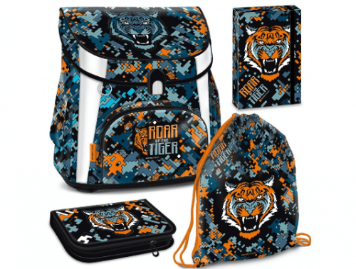 Školní set Ars Una Roar of the Tiger - aktovka + penál (plný) + sáček na cvičky
