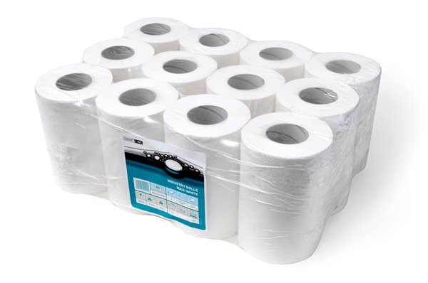 Smartline Midi papírové ručníky v roli 2 vrstvé - bílé ( 12 rolí )