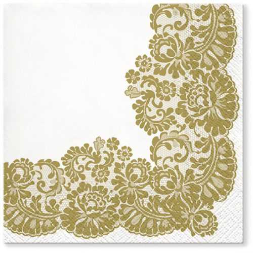 Stil Ubrousky 33 x 33 dekorativní - Ornament - zlatá