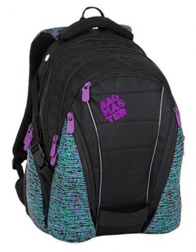 Studentský batoh Bagmaster - BAG 8 C BLACK/WHITE/VIOLET