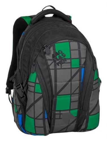 Studentský batoh Bagmaster - BAG 8 H BLACK/GRAY/GREEN