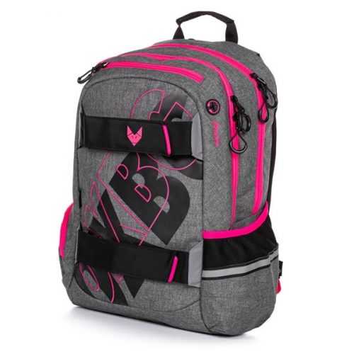 Studentský batoh OXY SPORT Grey Line - Pink