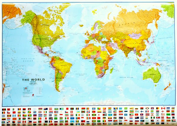 Svět - politické rozdělení - 1:30 000 000 - nástěnná mapa /ZES/ - 136x100cm