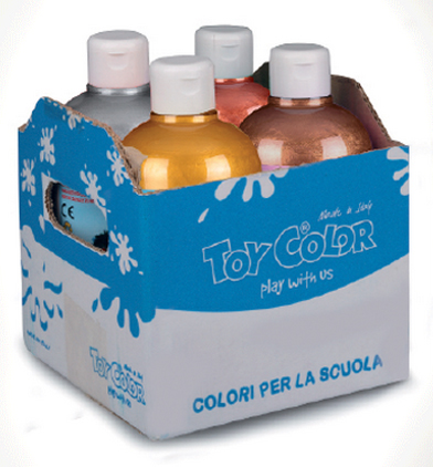 Temperové barvy TOY COLOR - 4 x 250 ml - metalické