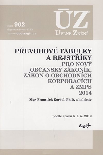 ÚZ 902/ Převodové tabulky a rejstříky pro nový občanský zákoník