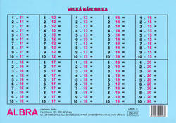 Velká násobilka - tabulka lamino A4 - A4