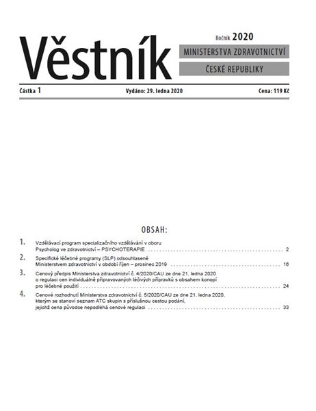 Věstník Min.zdravotnictví 2020/001