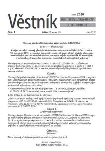 Věstník Min.zdravotnictví 2020/003