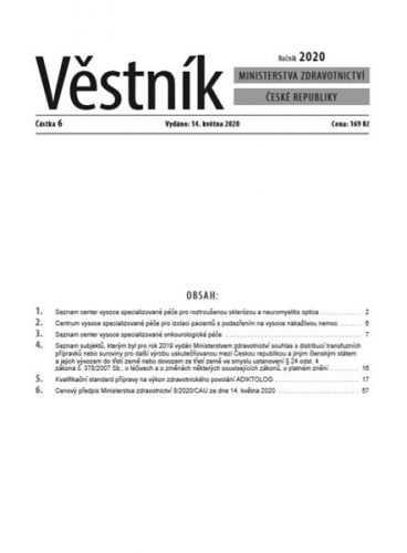 Věstník Min.zdravotnictví 2020/006