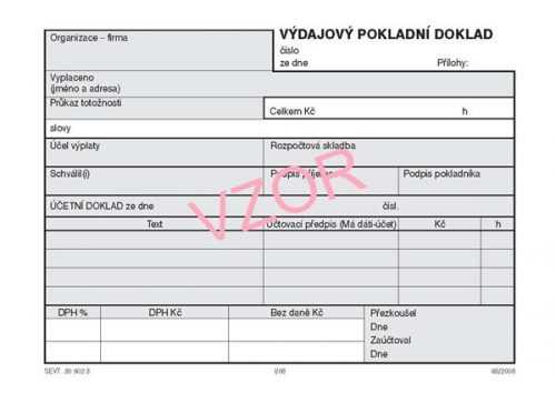 Výdajový pokladní doklad samopropis - blok A6