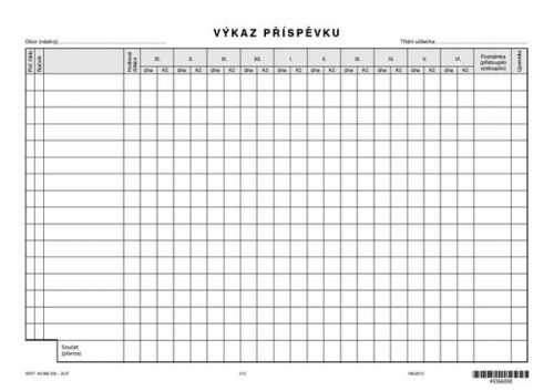 Výkaz příspěvků - list A4