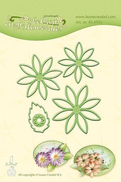 Vyřezávací kovová a embosovací šablona Leabilities - Jednoduché květy ( 5 ks )