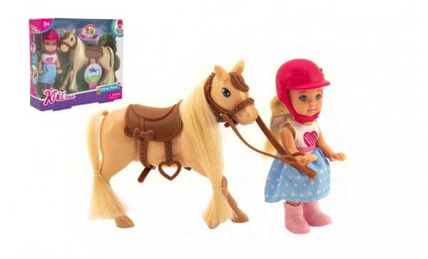 Panenka žokejka Kiki Anlily kloubová 12 cm s koněm