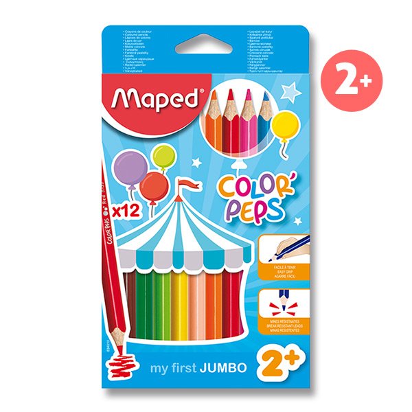 Pastelky MAPED COLOR'PEPS JUMBO - 12 barev
