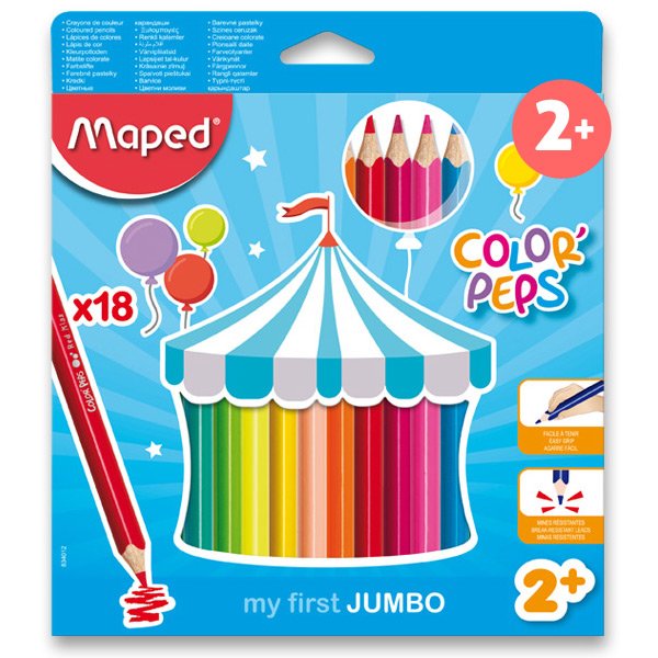 Pastelky MAPED COLOR'PEPS JUMBO - 18 barev