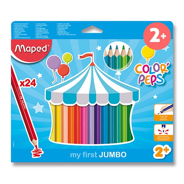 Pastelky MAPED COLOR'PEPS JUMBO - 24 barev