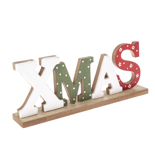 Dřevěný vánoční nápis - Xmas (Vánoce)
