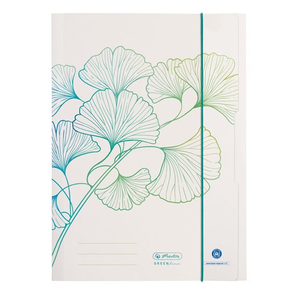 Herlitz Desky s gumou A4 3 klopy GREENline Ginkgo