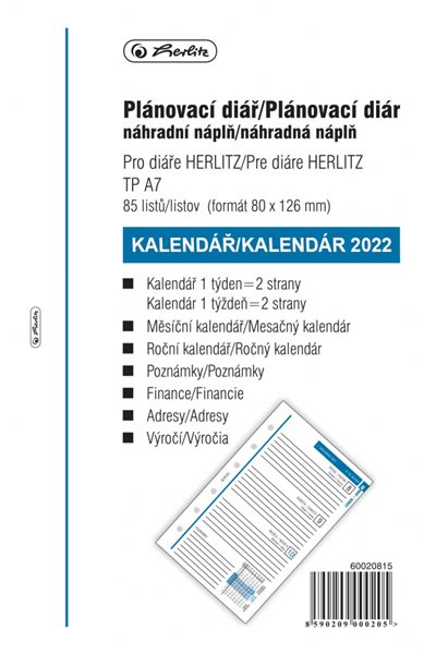 Herlitz Náplň do diáře 2022