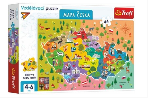 Puzzle Mapa České republiky 44 dílků