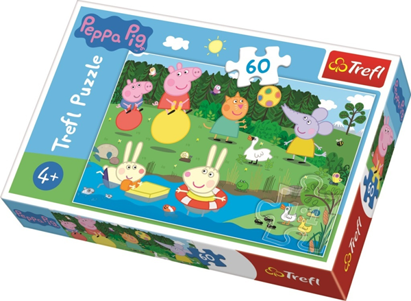 Puzzle Prasátko Peppa Prázdninová zábava 60 dílků