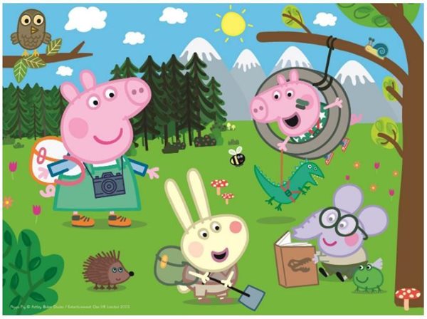 Puzzle Prasátko Peppa - Výlet do lesa 27 x 20cm