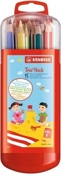 STABILO Trio thick Pastelky trojhranné silné Zebrui - 15 barev