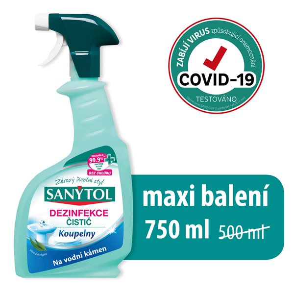 Sanytol čistič proti vodnímu kameni MAXI - koupelna 750 ml