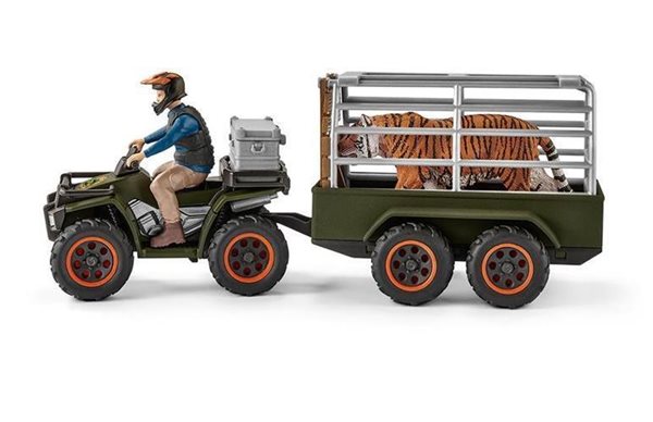 Schleich 42351 Čtyřkolka s přívěsem a příslušenstvím