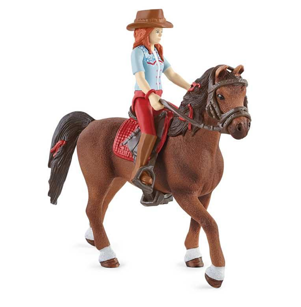 Schleich 42539 Zrzka Hannah s pohyblivými klouby na koni