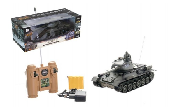 Tank RC 33 cm T-34/ 85 na baterie + dobíjecí pack 27MHz se zvukem a světlem