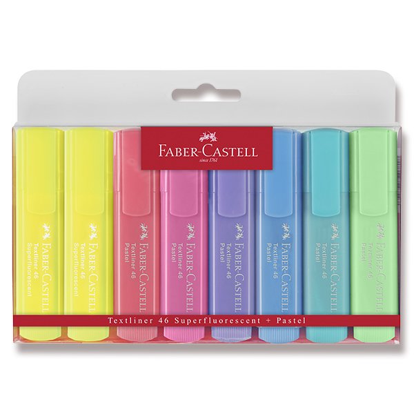 Zvýrazňovač Faber-Castell Textliner 1546 pastel - sada 8 barev