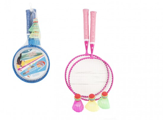 Badminton sada dětská kov/ plast 2 pálky + 3 košíčky