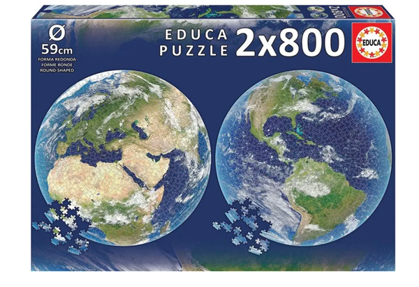 Kulaté puzzle Planeta Země 2 x 800 dílků