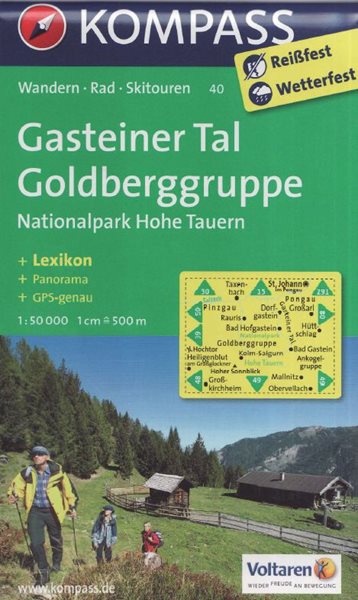 Mapa Gasteiner Tal Goldberggruppe Kompass 1: 50 tis.