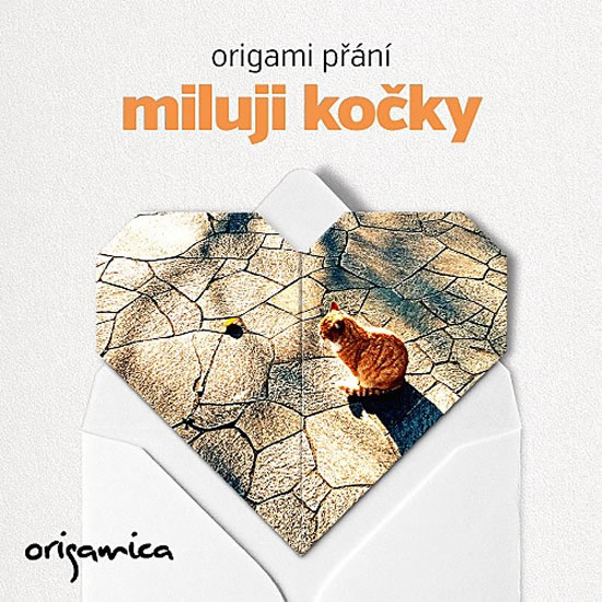 Origami přání - Miluji kočky (zrzeček) - 13