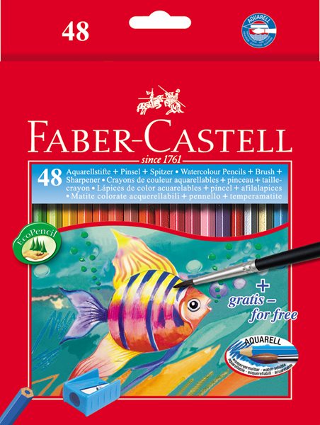 Pastelky Faber-Castell Akvarelové pap.krabička 48ks + štěteček