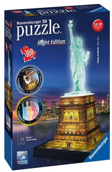 Puzzle 3D Socha Svobody (Noční edice)