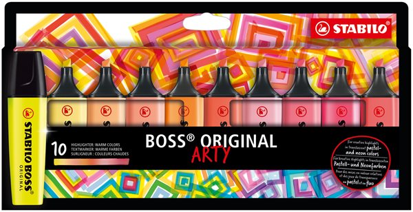 STABILO BOSS ORIGINAL Zvýrazňovač ARTY line - sada 10 barev