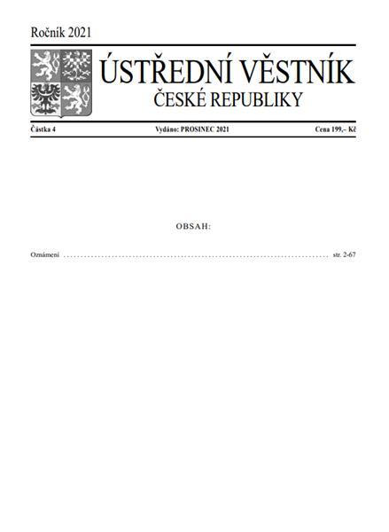 Ústřední věstník ČR 2021/004