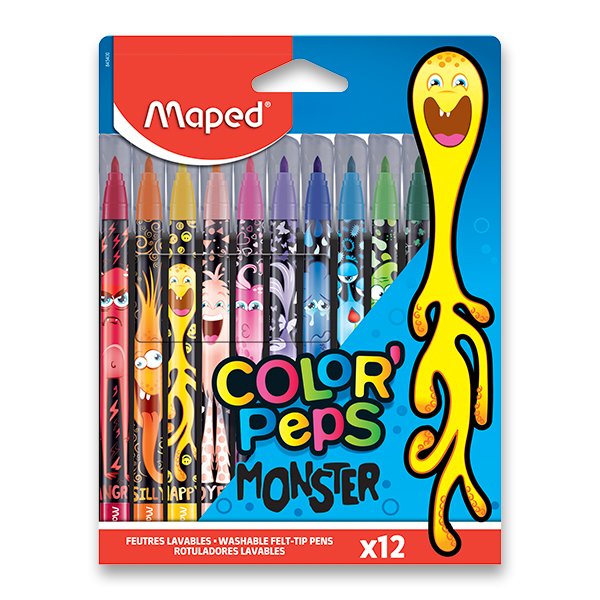 Dětské fixy MAPED COLOR'PEPS MONSTER - 12 barev