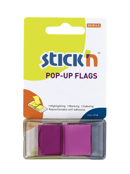 Plastové samolepicí záložky Stick'n POP-UP 45 × 25 mm