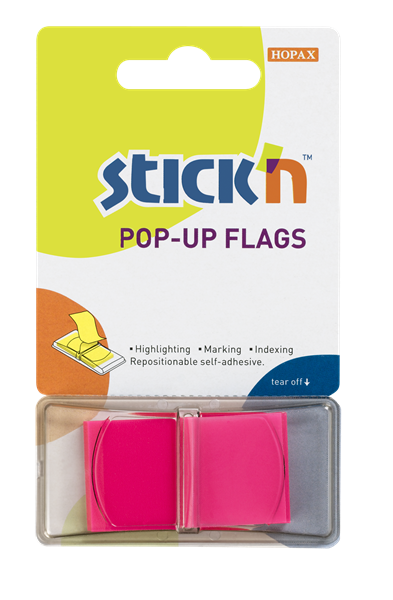 Plastové samolepicí záložky Stick'n POP-UP 45 × 25 mm