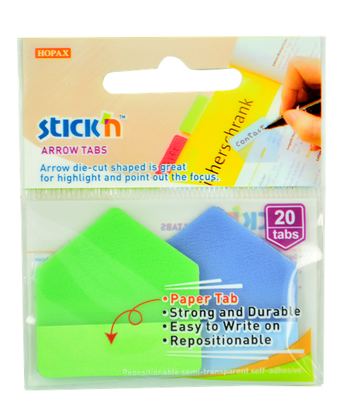 Plastové samolepicí záložky Stick'n šipky 38 × 38 mm